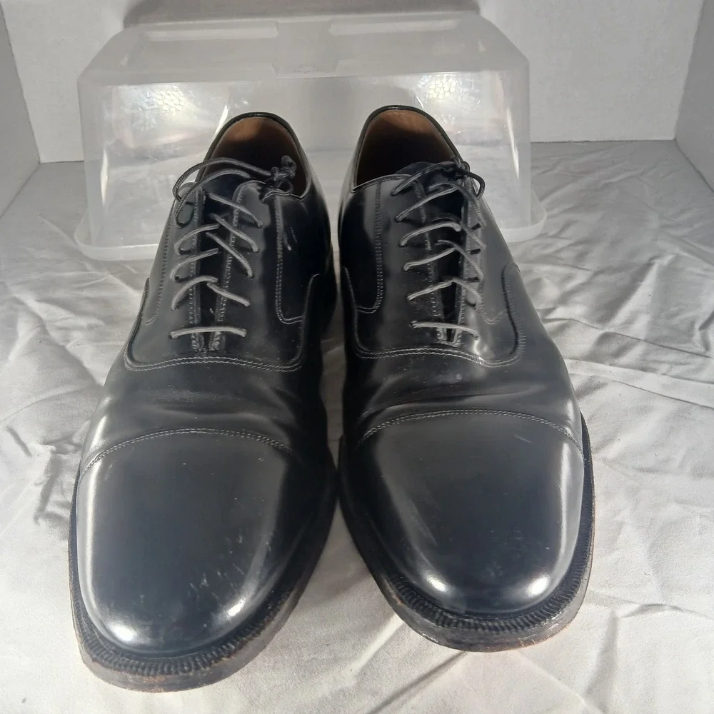 Johnston & Murphy Black‎ Leather Oxford Dress Shoes Mens Size 8.5 2AH
